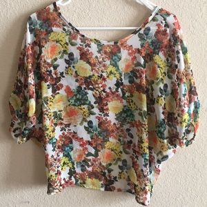 Flowy Floral Top with Open Back